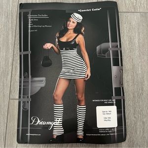 Convict Cutie Prisoner Costume Size M Sexy Halloween DREAMGIRLS Missing Purse